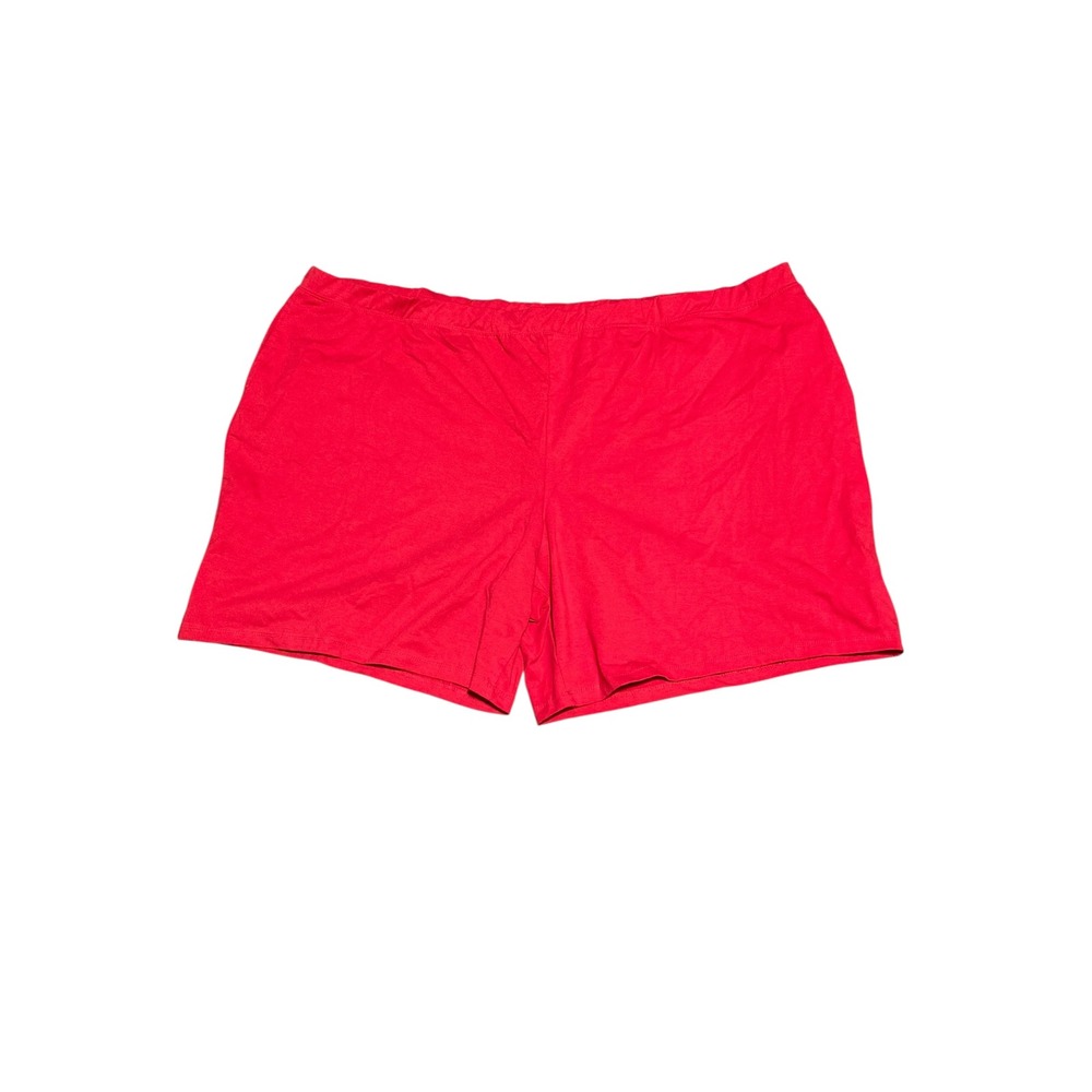 Catherines Suprema Collection Red Knit Shorts Plus Size 5X 34/36W Cotton Stretch